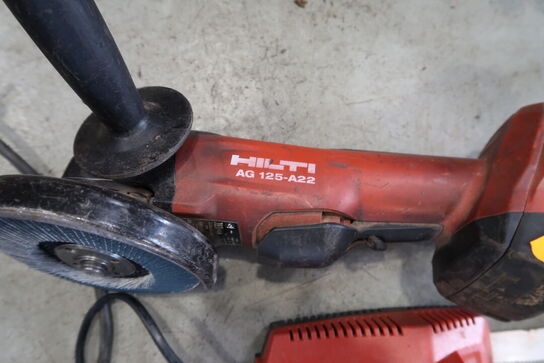 Akku vinkelsliber HILTI AG 125-A22 med batteri og lader