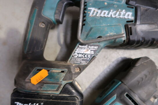 3 stk. akku håndværktøj MAKITA DJR187, DGA506, DTM51 med 3 stk. batterier