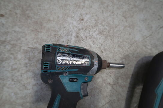 2 stk. akku håndværktøj MAKITA DJR187, DTD154 med 2 stk. batterier