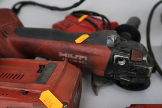 Akku vinkelsliber HILTI AG 125-A22 med 2 stk. batterier og lader