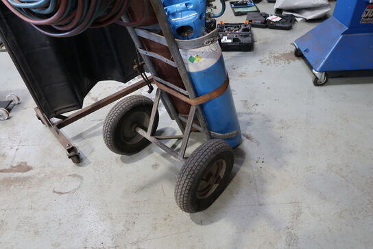 Vogn med skærebrænder (flasker medfølger ikke)