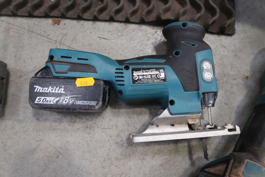 2 stk. akku håndværktøj MAKITA DJV181, DGA506 med 2 stk. batterier