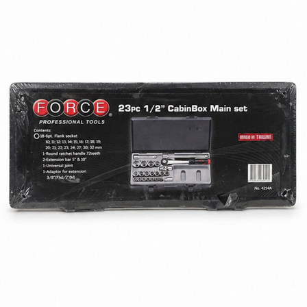 1 stk. FORCE Topnøglesæt, 23 dele, ½”