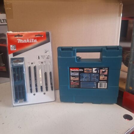 Makita Bor/bitssæt 60 Dele + Makita stiksavklinger 10 dele