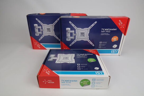 3 stk. Universal TV-vægbeslag - Hvide