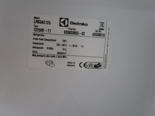 Køleskab inbygnings 208 Ltr. ELEXTROLUX LRB3AE12S