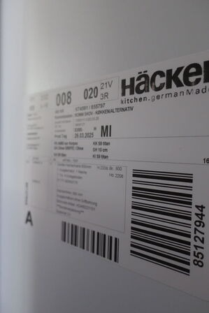 Div. køkkeskabe HÄCKER og tilbehør, udstillingsmodel