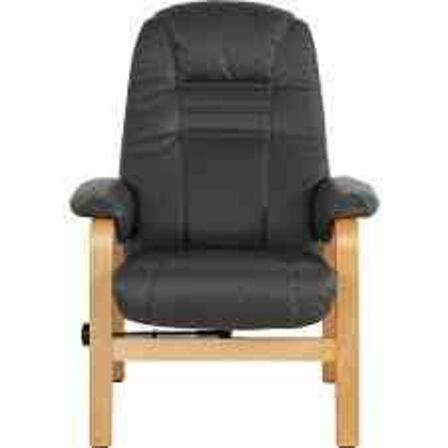 Otium lænestol inkl. fodskammel - sort PU-læder 