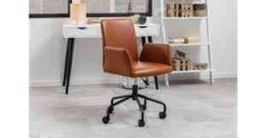 Naya Skrivebordsstol, Retro læderlook Cognac 