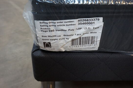 Vega Elevationsseng 90x200 cm m. 7 zoners comfort madras og top