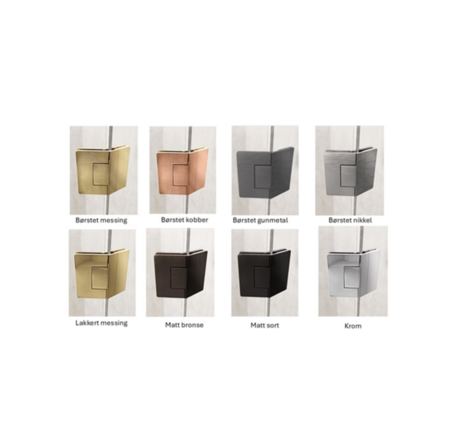 DLA30 Lucca 30 dobbelt svingdøre, 8mm Brun glas, Krom hængsler