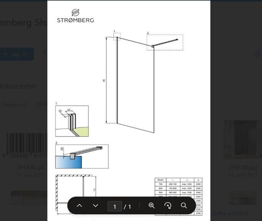 Stromberg Walk-in 205 bruseafskærmning 775-790mm, DFKK80
