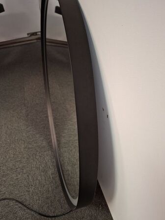 Sort Rund Spejl med lys og spejlafdugger 900mm