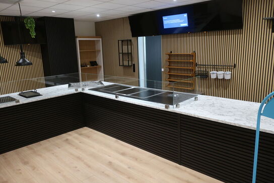 Disk med induktionskogeplader og kølebrønd