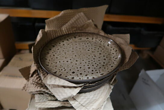 12 stk. Tallerken stentøj oliven 220 mm Rustik