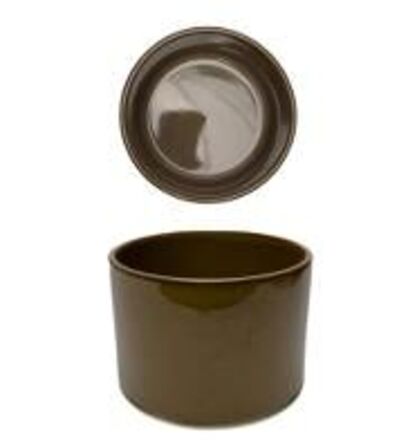 4 stk. Krukke stabelbar stentøj valnød 2,5 ltr Rustik