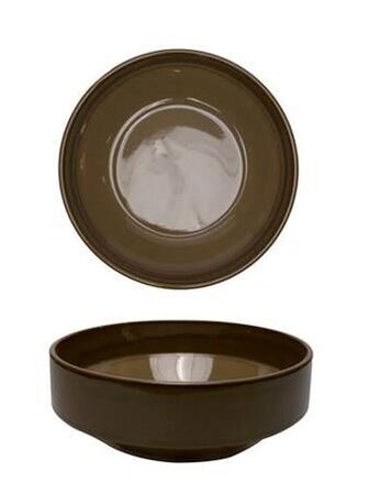 12 stk. Skål stabelbar stentøj valnød 115 mm Rustik