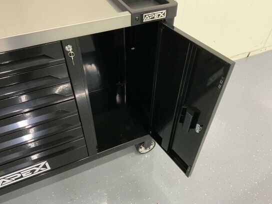 Apex techseries XXXL Værkstedsvogn med værktøj, 7 skuffer & skab 