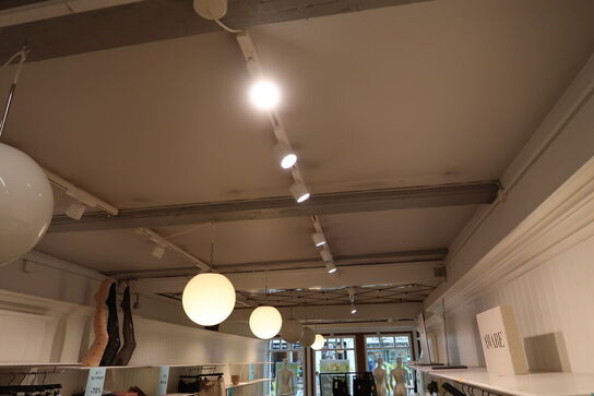 66 stk. spots med skinner (flere forskellige slags spots)