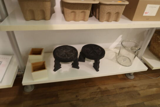 Div. Pyntegenstande, glas, baser til kubus stager m.m.