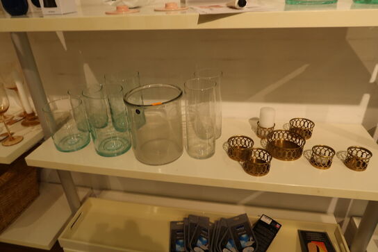 Div. Pyntegenstande, glas, baser til kubus stager m.m.