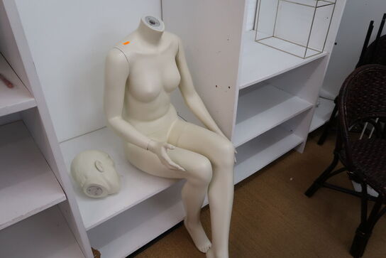 Mannequin, pude, glasudstilling m.m.