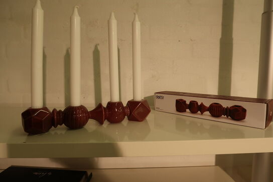 Div. Pyntegenstande, glas, baser til kubus stager m.m.