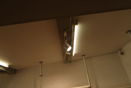 66 stk. spots med skinner (flere forskellige slags spots)