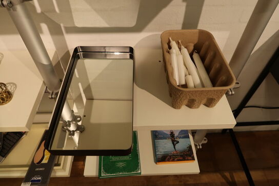 Div. Pyntegenstande, glas, baser til kubus stager m.m.