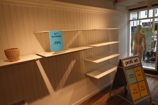 Vægreolsystem, reoler uden indhold