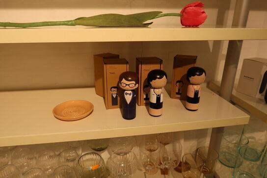 Div. Pyntegenstande, glas, baser til kubus stager m.m.