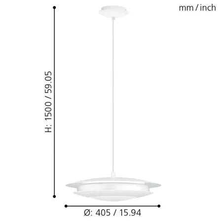Eglo moneva-c led pendel dæmpbar rgb/app(ubrugt)