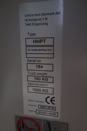 El. palleløfter HHPT OA-399/B-680/RAL7035