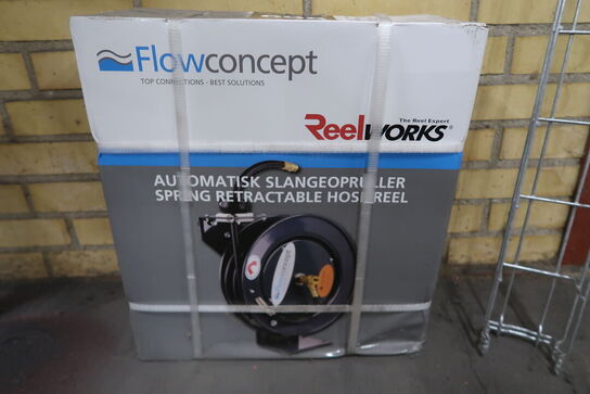 Flowconcept automatisk slangetromle 3/8" x 10 m grå polymerslange