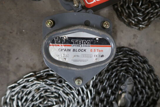 3 stk. TBM kædehejs 500 kg 