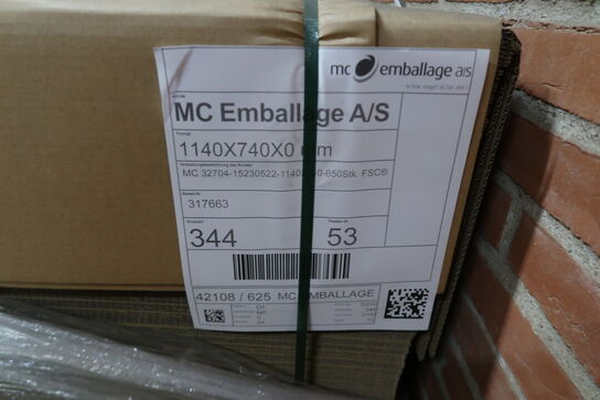 650 stk. Bølgepapark 1140x740x3 mm