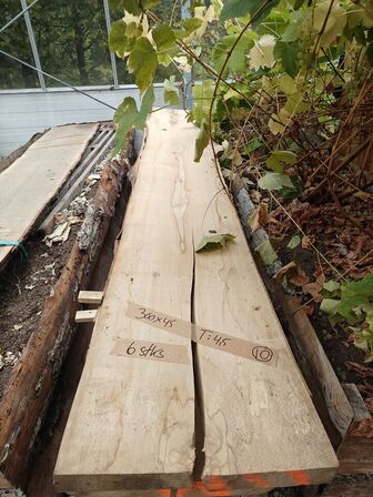 6 stk. Bøgetræsplanker str. 300 x 45 x 4,5