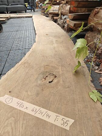 1 stk. Egetræsplanke str. 480 x 64 / 44 x 5,5