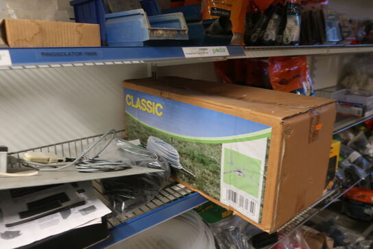 5 fag reoler inkl. indhold (hegnstilbehør m.v.) (se billeder)