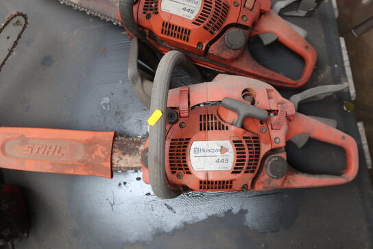 Div. ældre kædesave m.v. (se billeder)