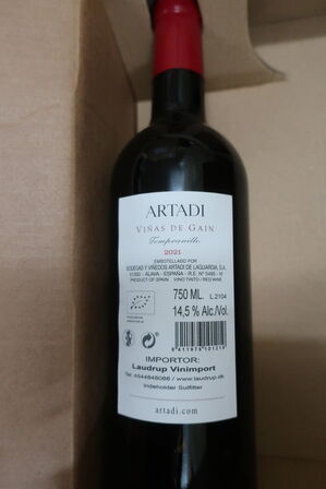 4 fl. Rødvin ARTADI VANAS DE GAIN Tempranillo 2021