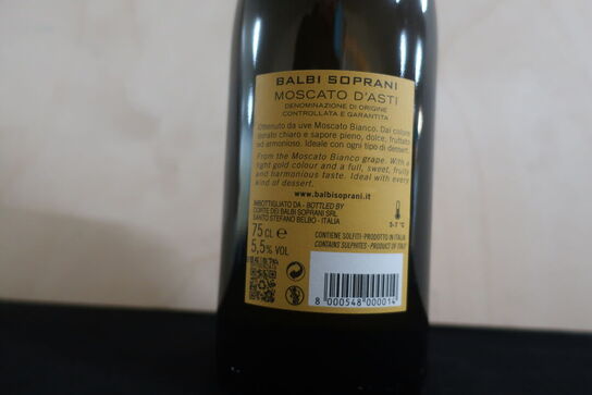 2 fl. Mousserende vin BALBI SOPRANI Moscato D'Asti 2023