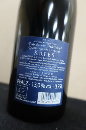 3 fl. Rødvin KREBS Spätburgunder 2018