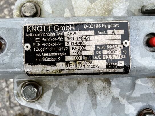 Trailer  KNOTT KF20 Variant 2000 Kg