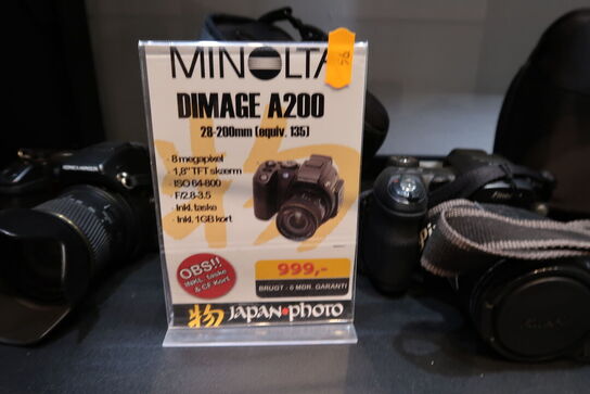 Spejlreflekskamera MINOLTA Dimage A200 med taske