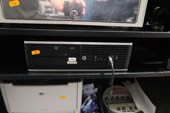 Computerskærm HP Compaq LA2306x, labelprinter, tastatur, mus, computer, printer