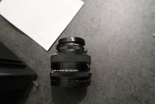 Kasse med div. Objektiver CANON EFS 18.55mm, SEIKO m.fl.