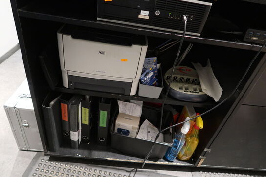 Computerskærm HP Compaq LA2306x, labelprinter, tastatur, mus, computer, printer