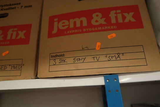 Kasse med 3 stk. tv SONY