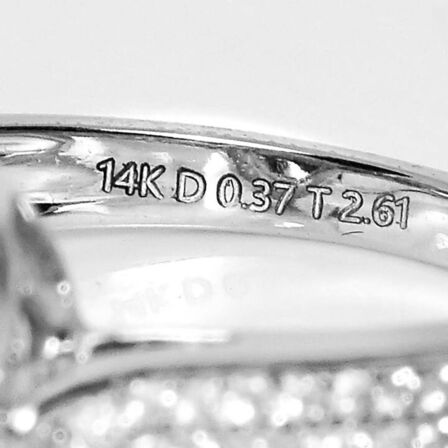 Tanzanit- og diamantring af 14 kt. hvidguld. Str. 53. IGI